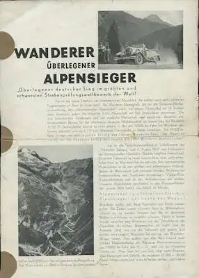 Wanderer Alpensieger! Prospekt 1931