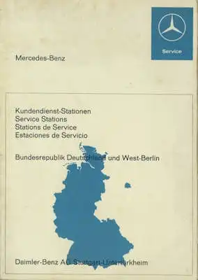Mercedes-Benz Kundendienst-Stationen Deutschland 6.1968