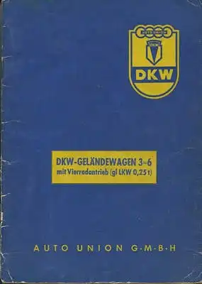 DKW Geländewagen 3=6 (Munga) Bedienungsanleitung 2.1957