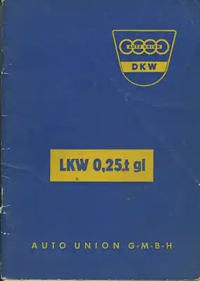 DKW Lkw 0,25t gl (Munga) Bedienungsanleitung 7.1959
