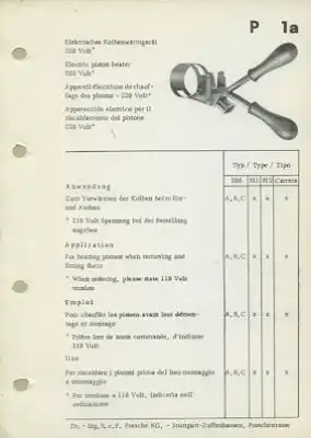 Porsche Sonderwerkzeug-Katalog 10.1965