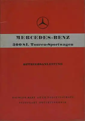 Mercedes-Benz 300 SL Roadster Bedienungsanleitung 1960