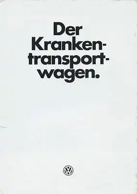 VW T 3 Krankentranswagen Prospekt 8.1979