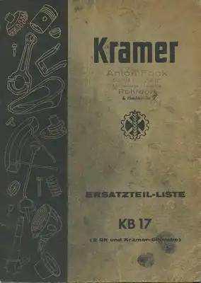 Kramer Schlepper KB 17 Ersatzteilliste 7.1954