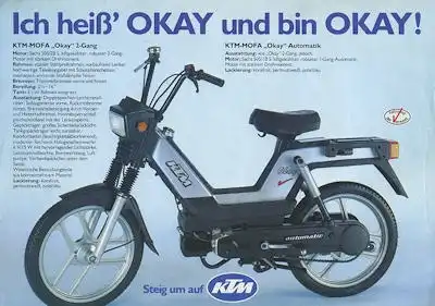 KTM Mofa Okay Prospekt ca. 1984