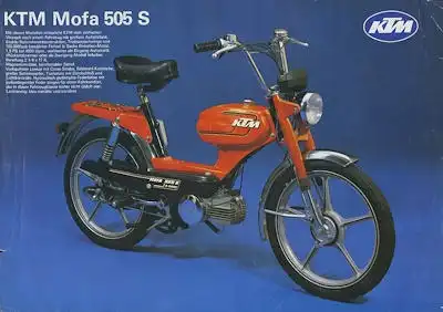 KTM Mofa 505 S / Sport Mofa 25 Prospekt ca. 1979