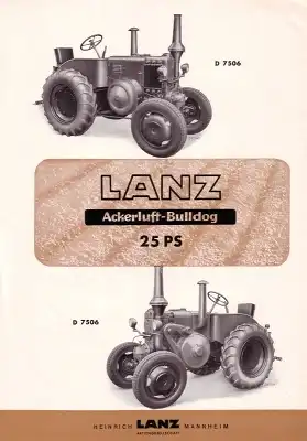 Lanz 25 PS Ackerluft Bulldog D 7506 Prospekt 1930er Jahre