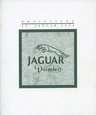 Jaguar / Daimler Preisliste 1.1994