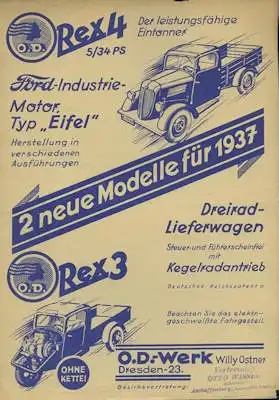 OD Rex 3 und 4 Prospekt 1937