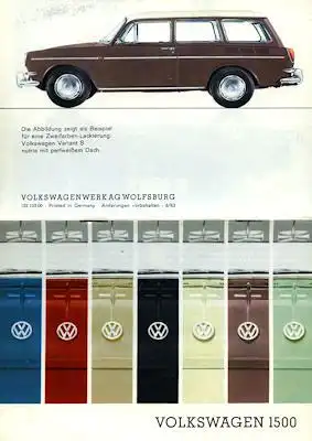 VW 1500 Farben 8.1963