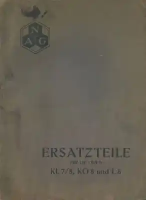 NAG Lkw Typen KL 7/8, KO 8 und L 8 Ersatzteilliste 1921