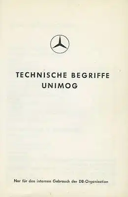 Mercedes-Benz Unimog Technische Begriffe Broschüre 10.1965
