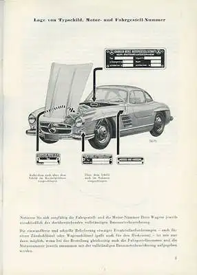 Mercedes-Benz 300 SL Gullwing Bedienungsanleitung 12.1954