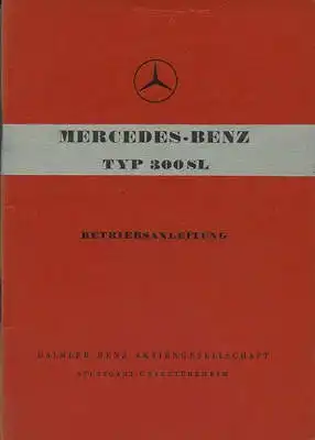 Mercedes-Benz 300 SL Gullwing Bedienungsanleitung 12.1954