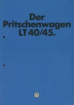 VW LT 40 / 45 Pritschenwagen Prospekt 8.1980