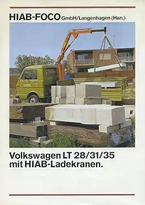 VW LT / HIAB Ladekran Prospekt 9.1978