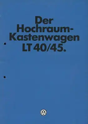 VW LT 40 / 45 Kastenwagen Prospekt 8.1980