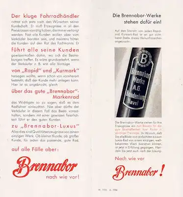 Brennabor Fahrrad Prospekt 2.1936