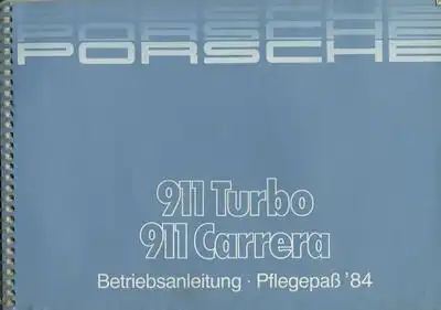 Porsche 911 Turbo / Carrera Bedienungsanleitung 1984