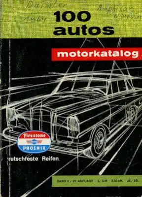 Motorkatalog 100 Autos Band 2 10.1964