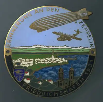 Plakette Erinnerung an den Zeppelin - Friedrichshafen 1931