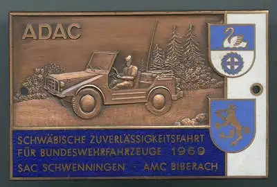 Plakette Zuverlässigkeitsfahrt für Bundeswehrfahrzeuge 1969