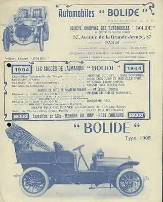 Bolide Automobil Prospekt 1905