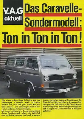 VW T 3 Caravelle Ton in Ton Prospekt 1982
