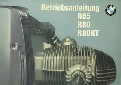 BMW R 65 / 80 / 80 RT Bedienungsanleitung 4.1985