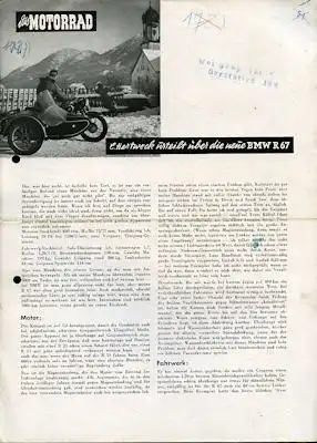 BMW R 67 Test 1951