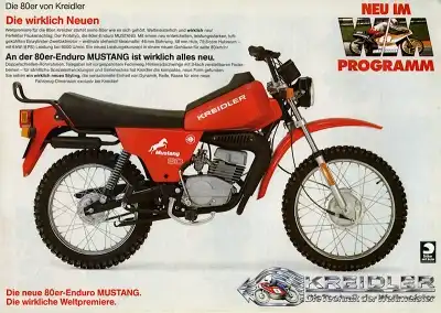 Kreidler 80 ccm Enduro Mustang Prospekt 9.1980