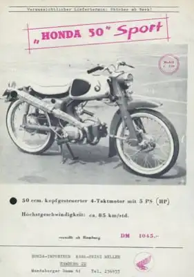 Honda 50 Sport Prospekt ca. 1961