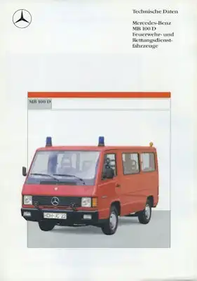 Mercedes-Benz Feuerwehrfahrzeug 100 D Prospekt 4.1988