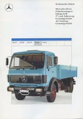 Mercedes-Benz Pritschenwagen 1625-1644 Prospekt 9.1988