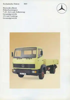 Mercedes-Benz Pritschenwagen 809 Prospekt 3.1984
