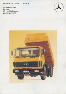 Mercedes-Benz Kipper 1928K Prospekt 8.1981