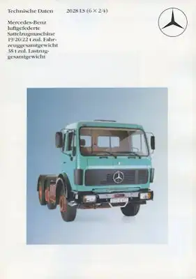 Mercedes-Benz luftgefederte Sattelzugmaschine 2028 LS (6x2/4) Prospekt 8.1985
