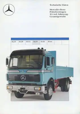 Mercedes-Benz Pritschenwagen 1625-1644 Prospekt 3.1986
