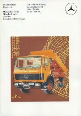 Mercedes-Benz Mittelschwere 2-Achs Baustellenfahrzeuge Prospekt 3.1985