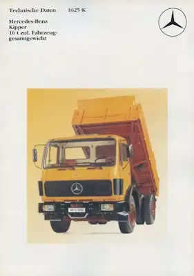 Mercedes-Benz Kipper 1625K Prospekt 9.1981