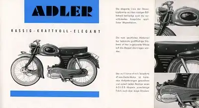 Adler Moped Export und Sport Prospekt 10.1956