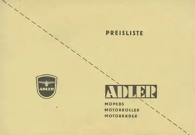 Adler Preisliste 10.1956