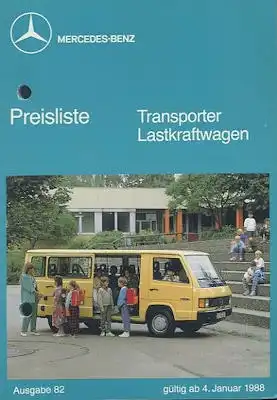 Mercedes-Benz Transporter / Lkw Preisliste 1.1988