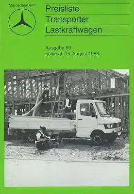 Mercedes-Benz Transporter / Lkw Preisliste 8.1983
