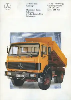 Mercedes-Benz Schwere 2-Achs Baustellenfahrzeuge Prospekt 10.1989