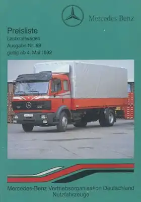 Mercedes-Benz Lkw Preisliste 5.1992
