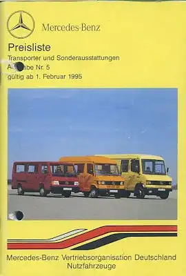 Mercedes-Benz Transporter Preisliste 2.1995
