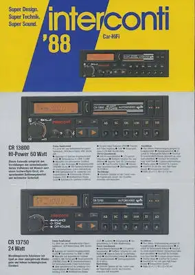 Autoradio Interconti Programm 1988