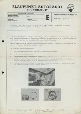 Autoradio Blaupunkt Entstörung für DKW 1960