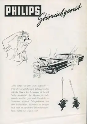 Autoradio Philips Störsuchgerät Prospekt ca. 1955